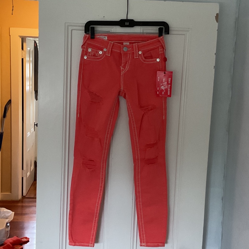 True Religion Red Skinny Jeans